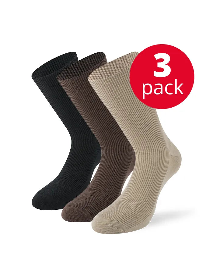 3 Venen Socken in beige/braun/schwarz
