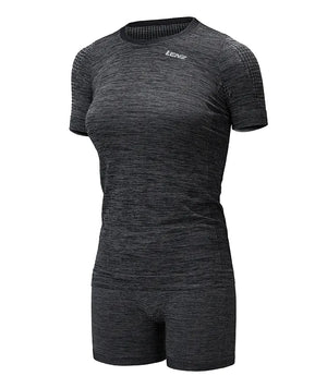 Set: Funktionswäsche T-Shirt + Boxer Pants – Damen Carbon