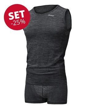 Set : sous-vêt' fonctionnels débardeur + boxer – homme carbone
