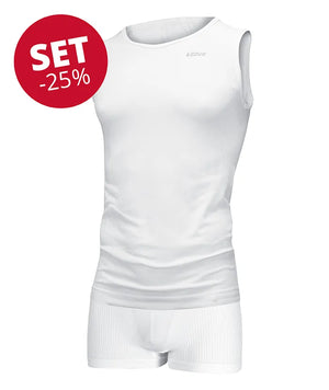 Set : sous-vêt' fonctionnels débardeur + boxer – homme blanc