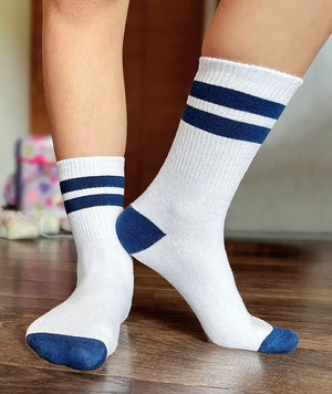 Chaussettes de tennis pour enfants à rayures