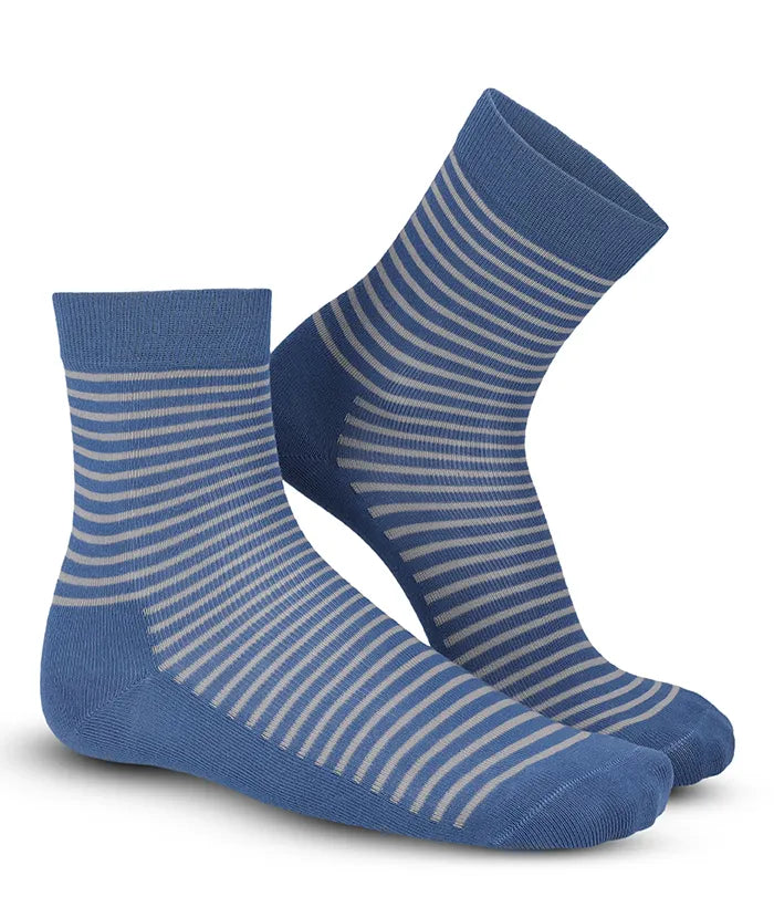 Soft Touch chaussettes femme – rayures, bleu