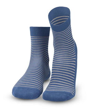 Soft Touch chaussettes femme – rayures, bleu