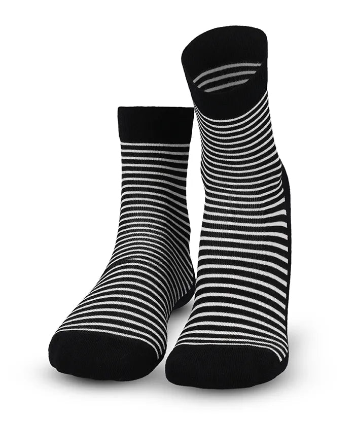Soft Touch Damen Socken – Streifen Schwarz