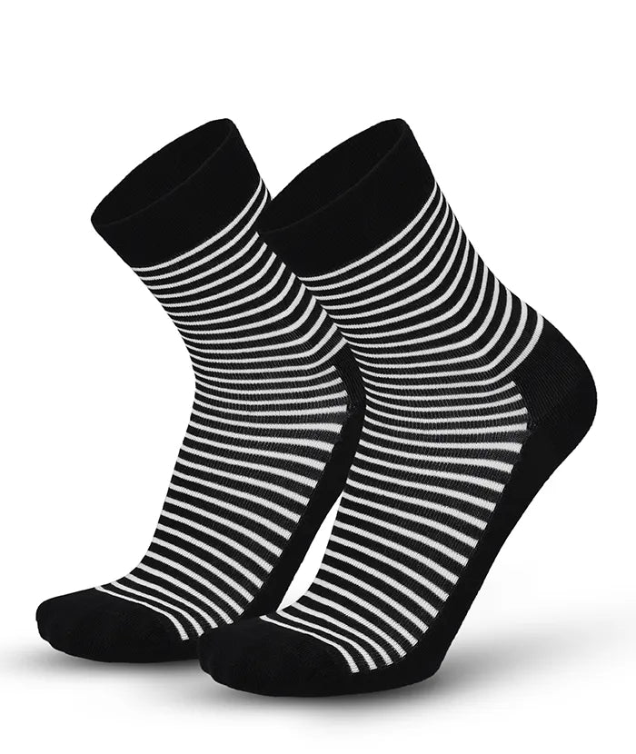 Soft Touch chaussettes femme – rayures, noir