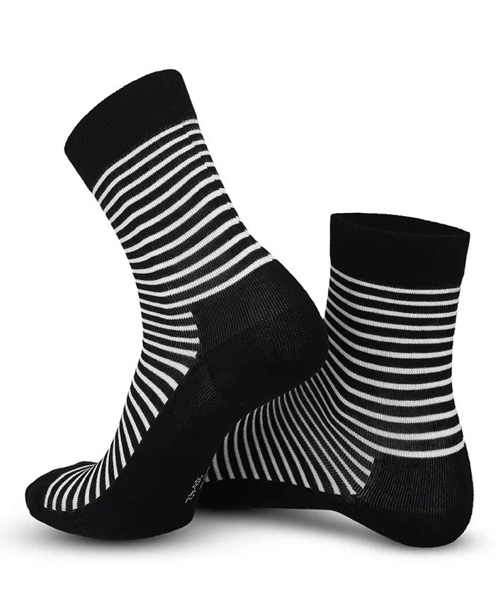 Soft Touch Damen Socken – Streifen Schwarz