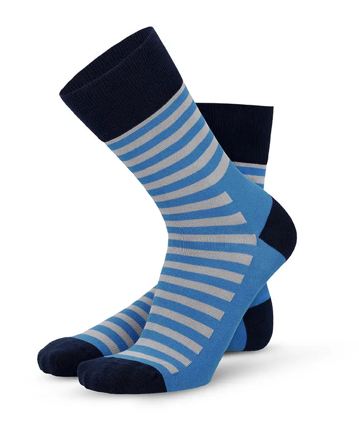 Soft Touch chaussettes homme – rayures, bleues