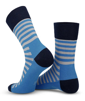 Soft Touch chaussettes homme – rayures, bleues