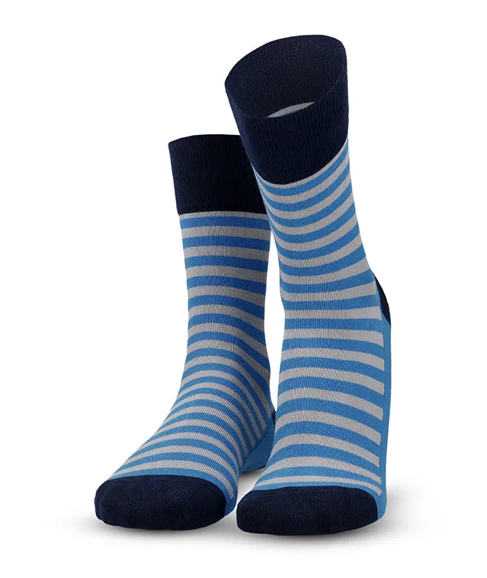Soft Touch chaussettes homme – rayures, bleues