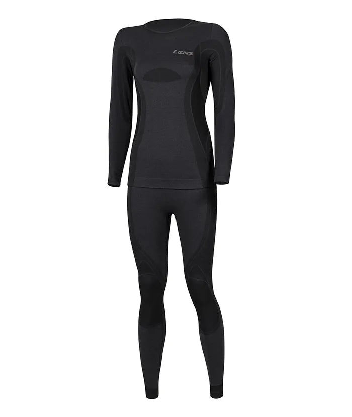 Set : Merino sous-vêt' fonctionnels à col rond + pantalon long femme