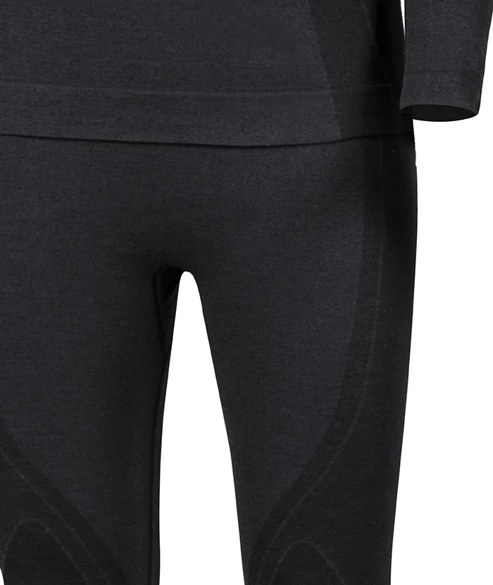 Set : Merino sous-vêt' fonctionnels à col rond + pantalon long femme
