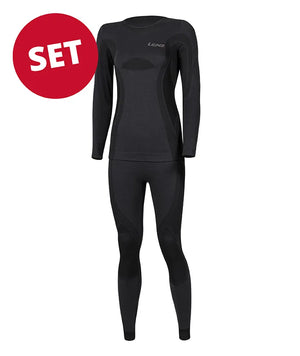 Set : Merino sous-vêt' fonctionnels à col rond + pantalon long femme