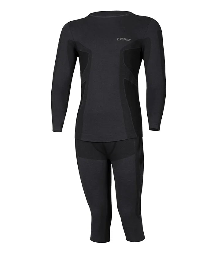 Set : Merino sous-vêt’ fonctionnels à col rond + pantalon 3/4 homme