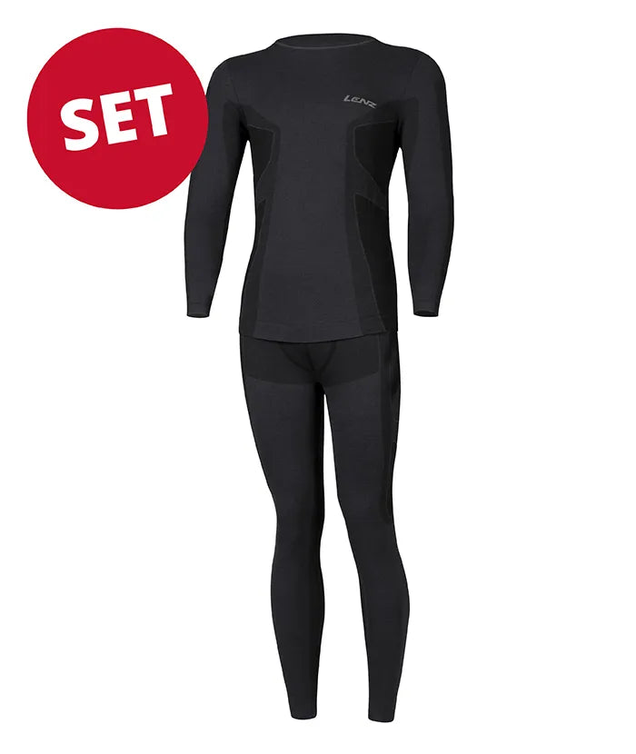 Set : Merino sous-vêt’ fonctionnels à col rond + pantalon long homme