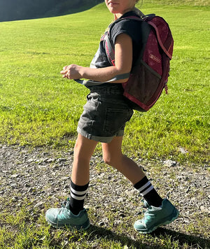 Tennis socks for children with stripes